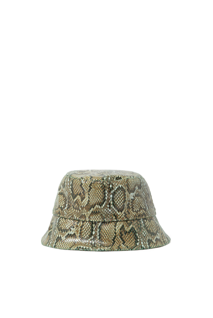 Snake-Print Bucket Hat